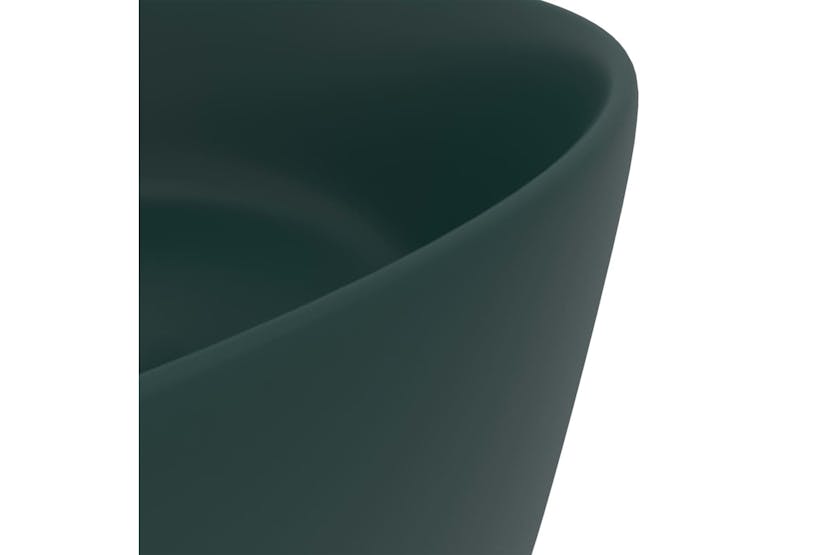 vidaXL 147014 Luxury Wash Basin Round Matt Dark Green 40x15cm Ceramic vidaXL 147014 Luxury Wash Basin Round Matt Dark Green 40x15cm Ceramic