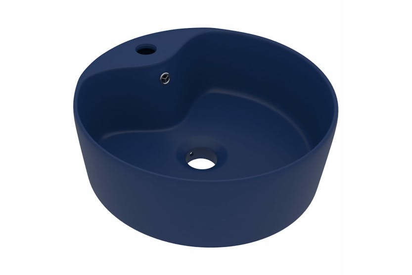 vidaXL 147034 Luxury Wash Basin With Overflow Matt Dark Blue 36x13cm Ceramic vidaXL 147034 Luxury Wash Basin With Overflow Matt Dark Blue 36x13cm Ceramic