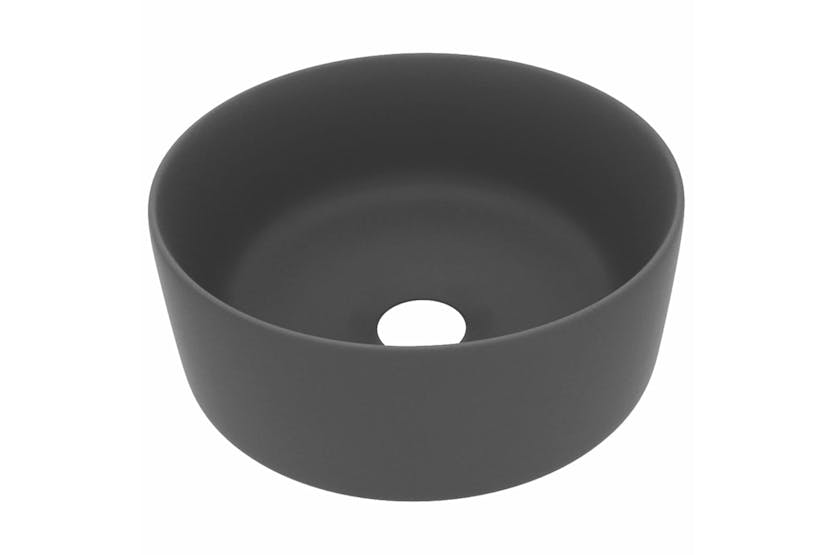 vidaXL 147016 Luxury Wash Basin Round Matt Dark Grey 40x15cm Ceramic vidaXL 147016 Luxury Wash Basin Round Matt Dark Grey 40x15cm Ceramic