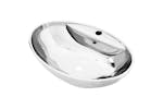 vidaXL 143475 Wash Basin With Overflow 58.5x39x21cm Ceramic Silver vidaXL 143475 Wash Basin With Overflow 58.5x39x21cm Ceramic Silver