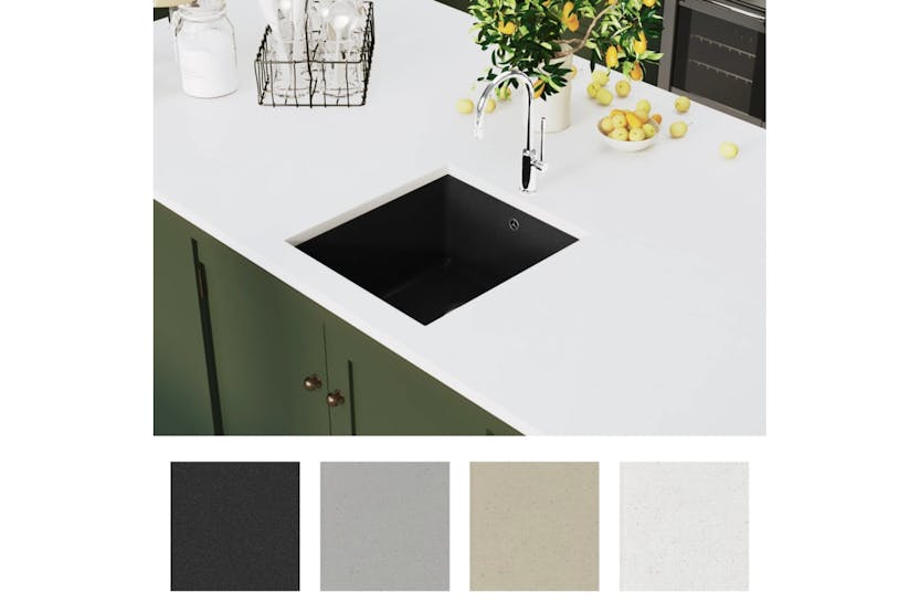 vidaXL 142960 Granite Kitchen Sink Single Basin Black vidaXL 142960 Granite Kitchen Sink Single Basin Black