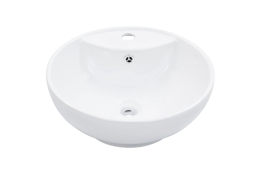 vidaXL 143903 Wash Basin With Overflow 46.5x18cm Ceramic White vidaXL 143903 Wash Basin With Overflow 46.5x18cm Ceramic White