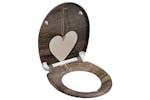 Schutte 435107 Duroplast Toilet Seat With Soft-close Wood Heart Printed Schutte 435107 Duroplast Toilet Seat With Soft-close Wood Heart Printed