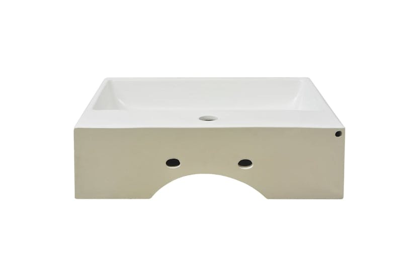 vidaXL 142346 Basin With Faucet Hole Ceramic White 51.5x38.5x15cm vidaXL 142346 Basin With Faucet Hole Ceramic White 51.5x38.5x15cm