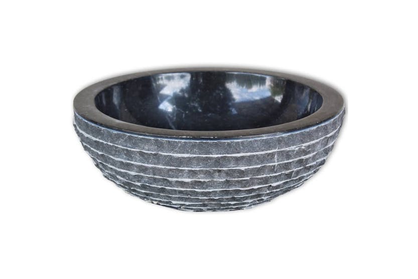 vidaXL 242672 Basin Marble 40cm Black vidaXL 242672 Basin Marble 40cm Black