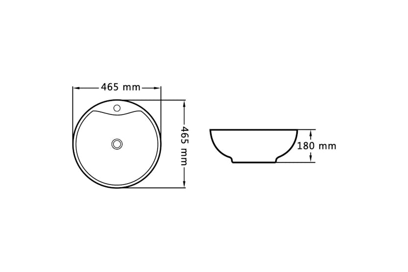 vidaXL 143903 Wash Basin With Overflow 46.5x18cm Ceramic White vidaXL 143903 Wash Basin With Overflow 46.5x18cm Ceramic White