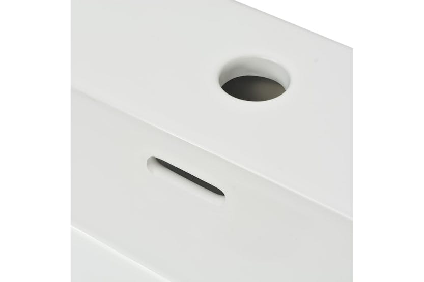 vidaXL 142346 Basin With Faucet Hole Ceramic White 51.5x38.5x15cm vidaXL 142346 Basin With Faucet Hole Ceramic White 51.5x38.5x15cm