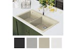 Vidaxl Granite Kitchen Sink Double Basins Beige Vidaxl Granite Kitchen Sink Double Basins Beige