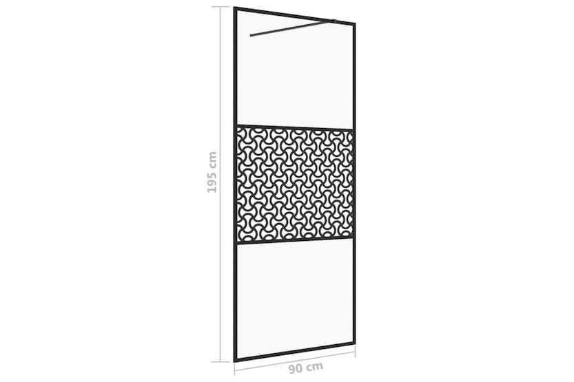 vidaXL 151029 Walk-in Shower Wall With Clear Esg Glass 90x195cm Black vidaXL 151029 Walk-in Shower Wall With Clear Esg Glass 90x195cm Black