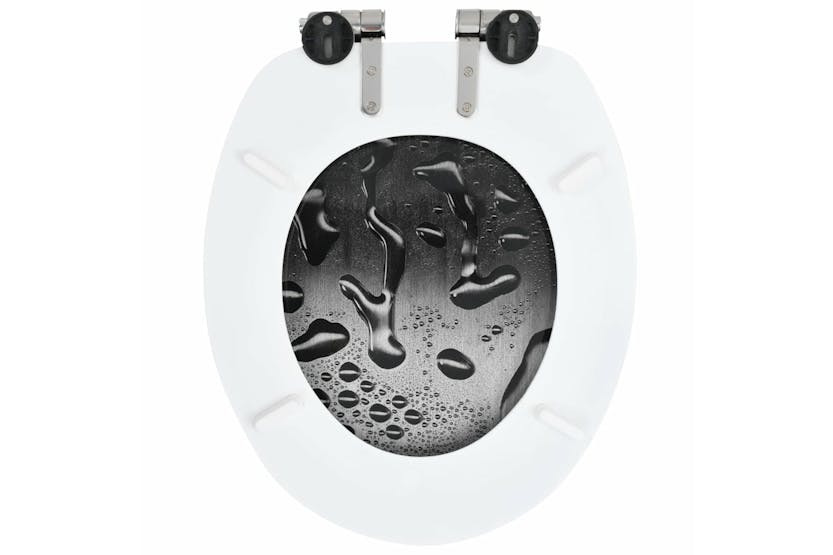 vidaXL 143933 Wc Toilet Seat With Soft Close Lid Mdf Water Drop Design vidaXL 143933 Wc Toilet Seat With Soft Close Lid Mdf Water Drop Design