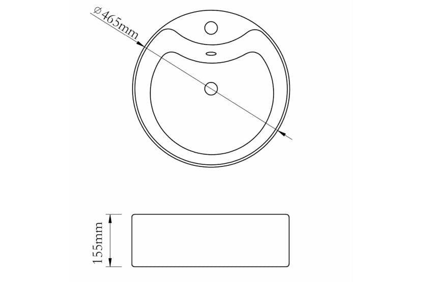 vidaXL 141939 Ceramic Bathroom Sink Basin Faucet/overflow Hole Black Round vidaXL 141939 Ceramic Bathroom Sink Basin Faucet/overflow Hole Black Round