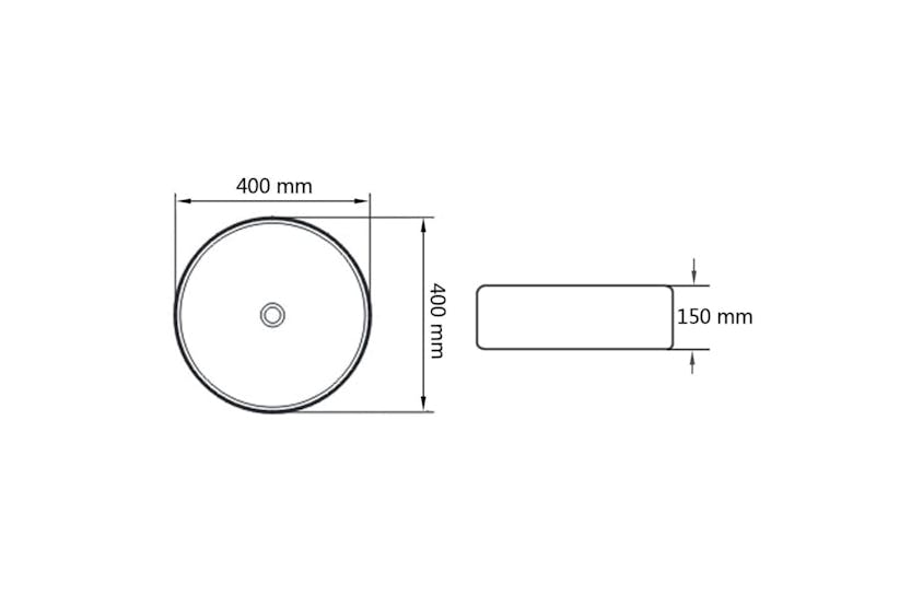 vidaXL 142342 Basin Round Ceramic White 40x15cm vidaXL 142342 Basin Round Ceramic White 40x15cm