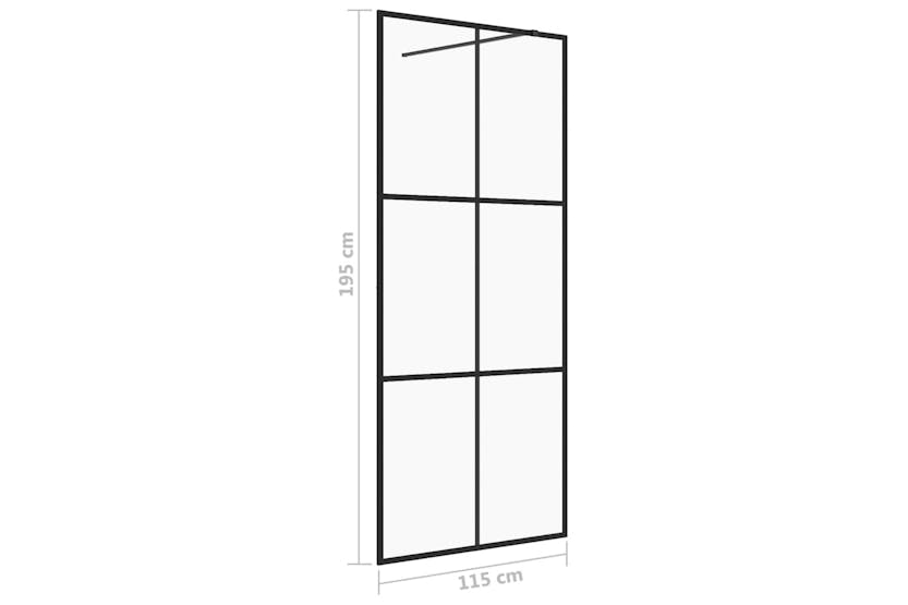 vidaXL 151026 Walk-in Shower Wall With Clear Esg Glass 115x195cm Black vidaXL 151026 Walk-in Shower Wall With Clear Esg Glass 115x195cm Black
