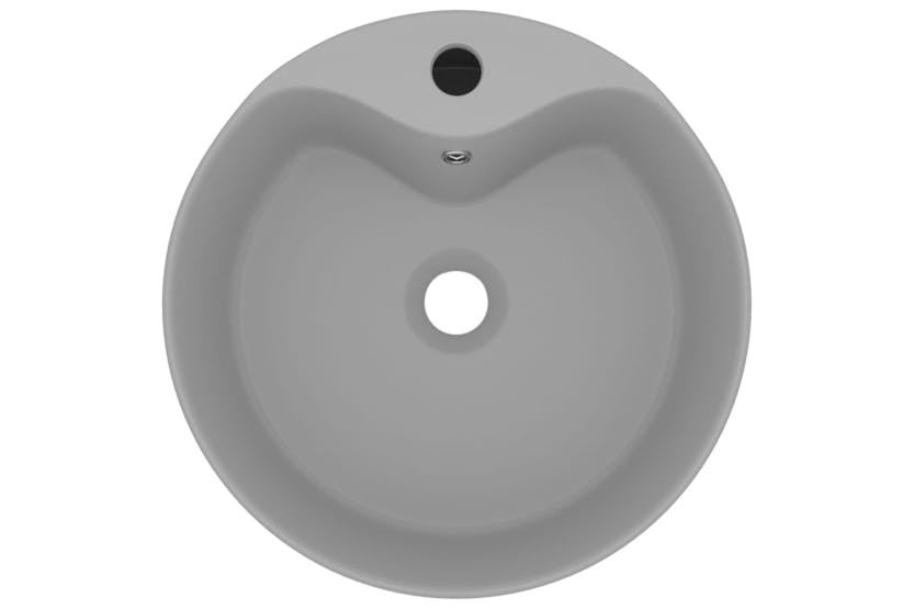 vidaXL 147037 Luxury Wash Basin With Overflow Matt Light Grey 36x13cm Ceramic vidaXL 147037 Luxury Wash Basin With Overflow Matt Light Grey 36x13cm Ceramic