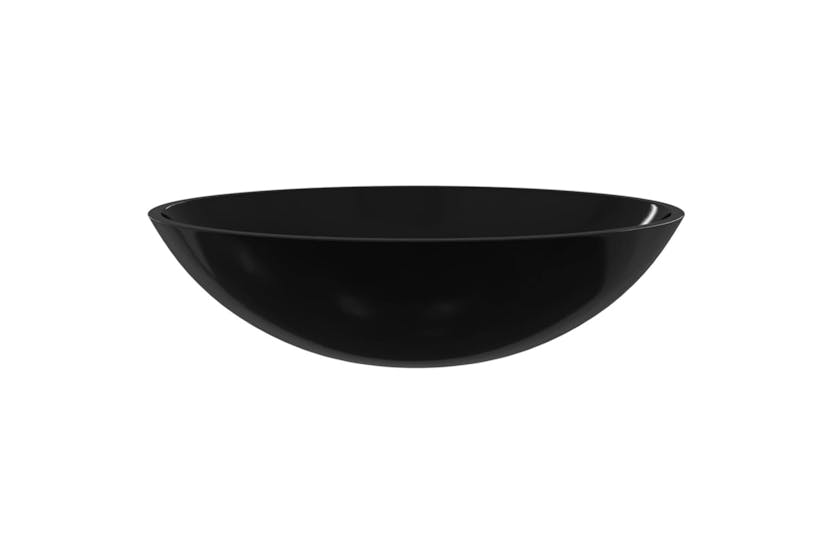 vidaXL 345249 Basin Glass 50x37x14cm Black vidaXL 345249 Basin Glass 50x37x14cm Black