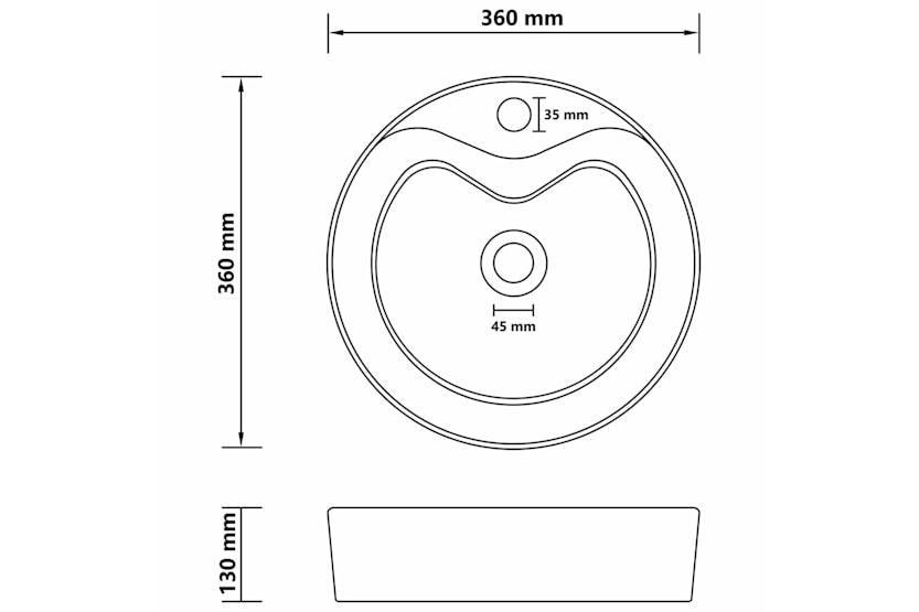 vidaXL 147037 Luxury Wash Basin With Overflow Matt Light Grey 36x13cm Ceramic vidaXL 147037 Luxury Wash Basin With Overflow Matt Light Grey 36x13cm Ceramic