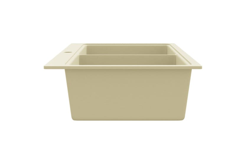 Vidaxl Granite Kitchen Sink Double Basins Beige Vidaxl Granite Kitchen Sink Double Basins Beige
