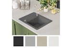 Vidaxl Granite Kitchen Sink Single Basin Grey Vidaxl Granite Kitchen Sink Single Basin Grey