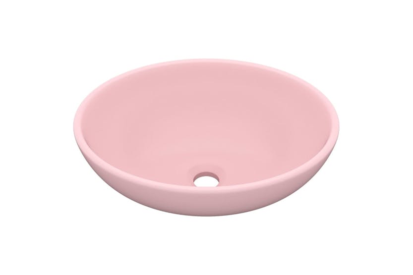vidaXL 146922 Luxury Basin Oval-shaped Matt Pink 40x33cm Ceramic vidaXL 146922 Luxury Basin Oval-shaped Matt Pink 40x33cm Ceramic