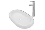 vidaXL 275496 Bathroom Basin With Mixer Tap Ceramic Oval White vidaXL 275496 Bathroom Basin With Mixer Tap Ceramic Oval White