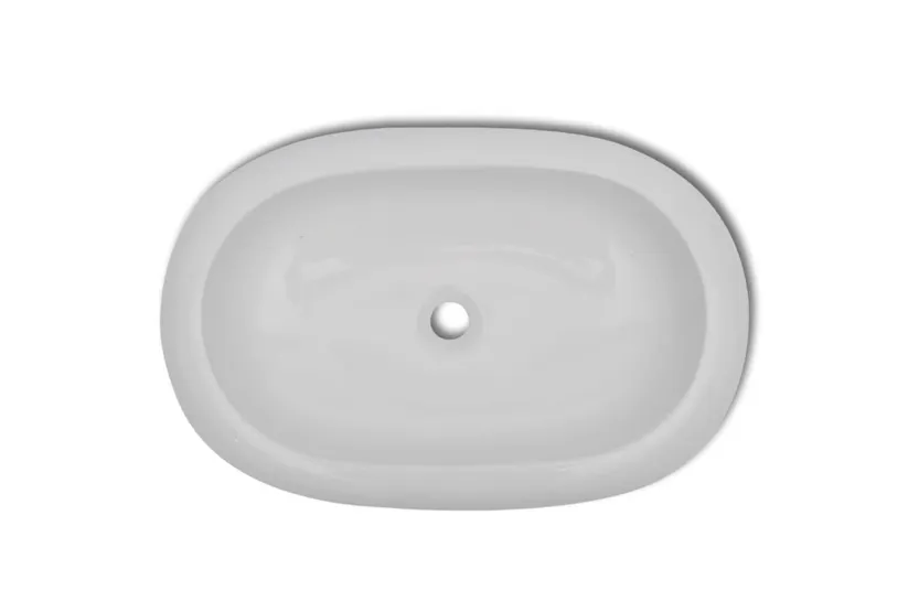 vidaXL 275496 Bathroom Basin With Mixer Tap Ceramic Oval White vidaXL 275496 Bathroom Basin With Mixer Tap Ceramic Oval White