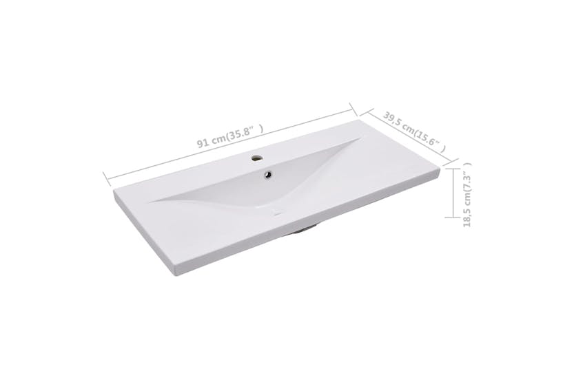 vidaXL 145063 Built-in Basin 91x39.5x18.5cm Ceramic White vidaXL 145063 Built-in Basin 91x39.5x18.5cm Ceramic White