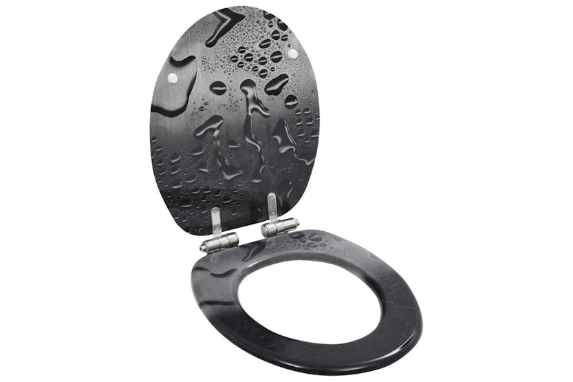 vidaXL 143933 Wc Toilet Seat With Soft Close Lid Mdf Water Drop Design vidaXL 143933 Wc Toilet Seat With Soft Close Lid Mdf Water Drop Design