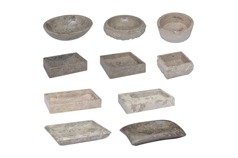 vidaXL 149156 Sink Marble 45x30x12cm High Gloss Grey vidaXL 149156 Sink Marble 45x30x12cm High Gloss Grey