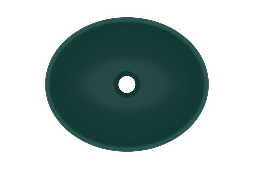 vidaXL 146926 Luxury Basin Oval-shaped Matt Dark Green 40x33cm Ceramic vidaXL 146926 Luxury Basin Oval-shaped Matt Dark Green 40x33cm Ceramic