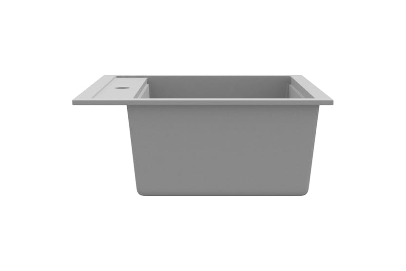 Vidaxl Granite Kitchen Sink Single Basin Grey Vidaxl Granite Kitchen Sink Single Basin Grey