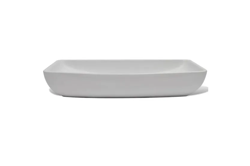 vidaXL 275493 Bathroom Basin With Mixer Tap Ceramic Rectangular White vidaXL 275493 Bathroom Basin With Mixer Tap Ceramic Rectangular White