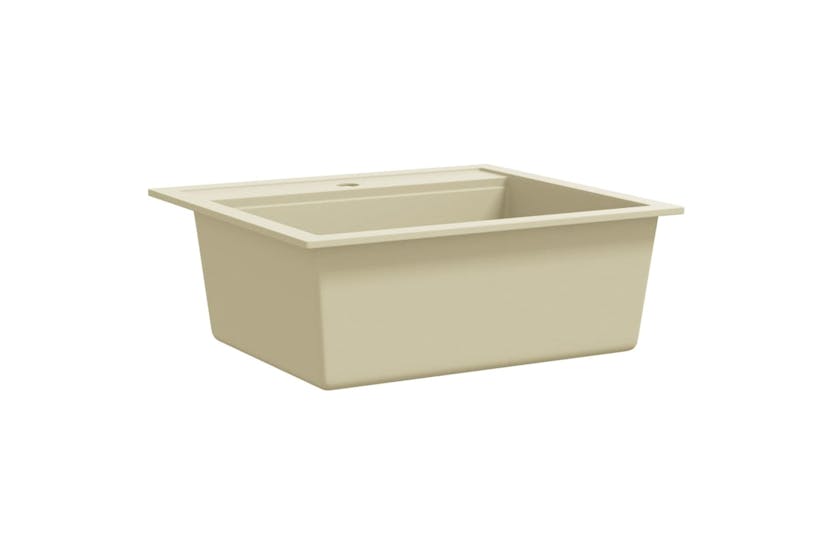 Vidaxl Granite Kitchen Sink Single Basin Beige Vidaxl Granite Kitchen Sink Single Basin Beige