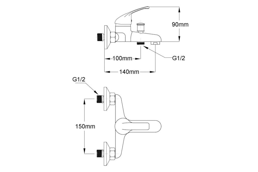 vidaXL 140832 Bath Shower Mixer Tap Kit Chrome vidaXL 140832 Bath Shower Mixer Tap Kit Chrome