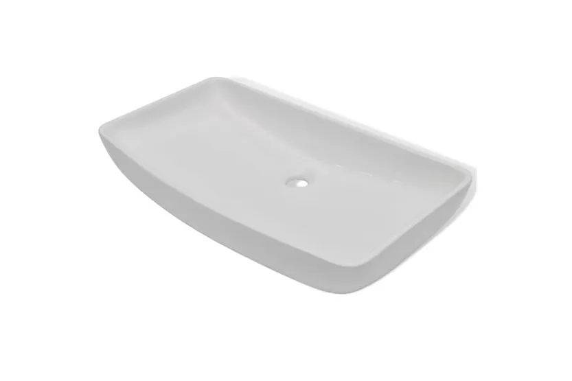 vidaXL 275493 Bathroom Basin With Mixer Tap Ceramic Rectangular White vidaXL 275493 Bathroom Basin With Mixer Tap Ceramic Rectangular White