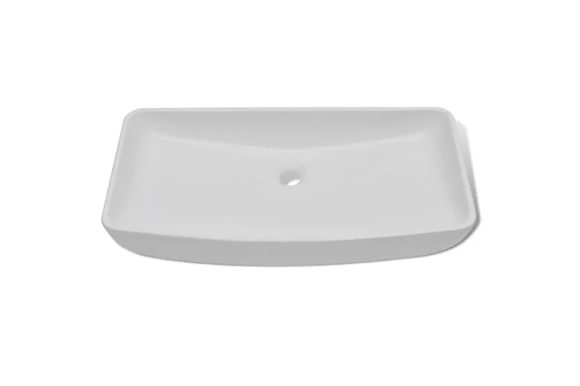 vidaXL 275493 Bathroom Basin With Mixer Tap Ceramic Rectangular White vidaXL 275493 Bathroom Basin With Mixer Tap Ceramic Rectangular White