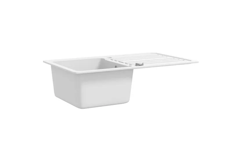 Vidaxl Granite Kitchen Sink Single Basin With Drainer Reversible Cream White Vidaxl Granite Kitchen Sink Single Basin With Drainer Reversible Cream White