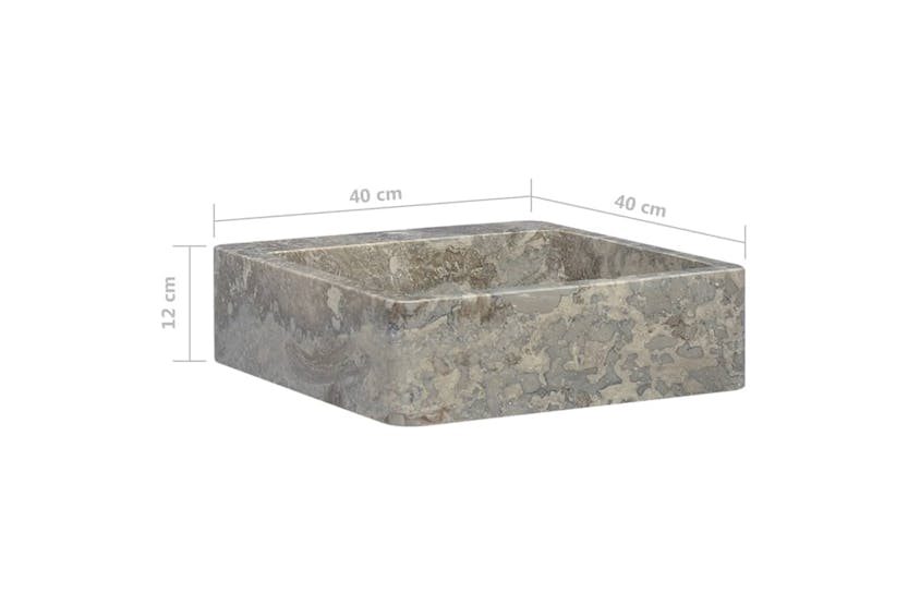 vidaXL 149185 Sink Grey 40x40x12cm Marble vidaXL 149185 Sink Grey 40x40x12cm Marble