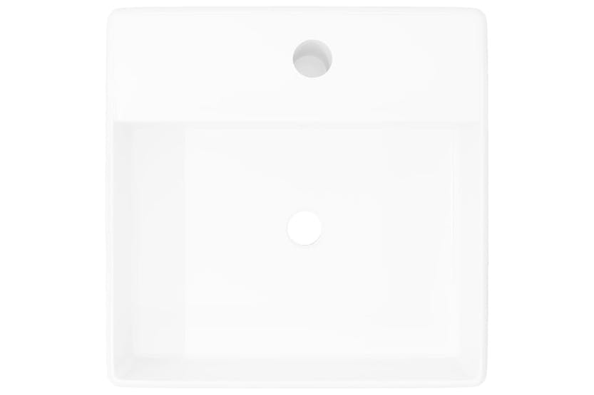 vidaXL 140684 Ceramic Basin Square With Overflow And Faucet Hole 41 X 41cm vidaXL 140684 Ceramic Basin Square With Overflow And Faucet Hole 41 X 41cm