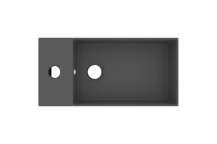 vidaXL 146994 Bathroom Sink With Overflow Ceramic Dark Grey vidaXL 146994 Bathroom Sink With Overflow Ceramic Dark Grey