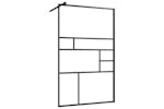 vidaXL 150754 Walk-in Shower Wall With Clear Esg Glass 100x195cm Black vidaXL 150754 Walk-in Shower Wall With Clear Esg Glass 100x195cm Black