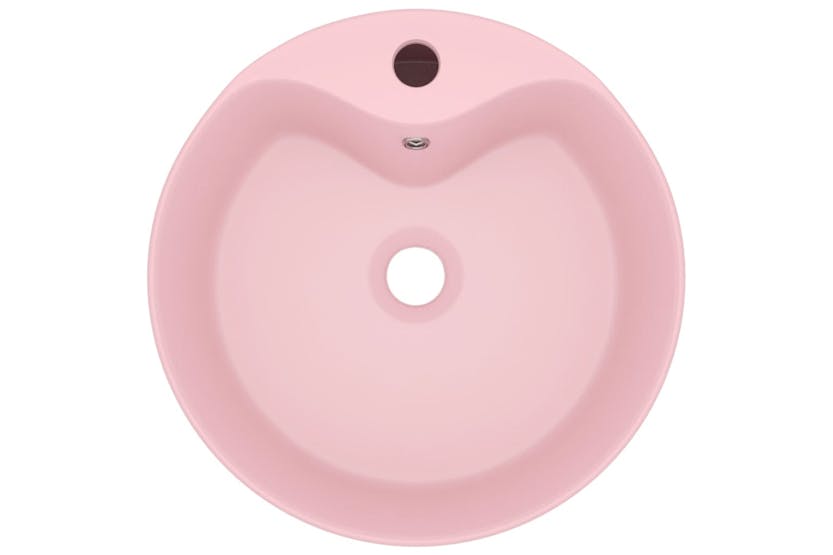 vidaXL 147032 Luxury Wash Basin With Overflow Matt Pink 36x13cm Ceramic vidaXL 147032 Luxury Wash Basin With Overflow Matt Pink 36x13cm Ceramic