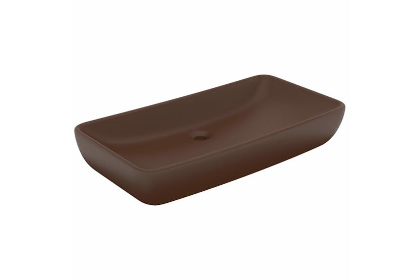 vidaXL 146962 Luxury Basin Rectangular Matt Dark Brown 71x38cm Ceramic vidaXL 146962 Luxury Basin Rectangular Matt Dark Brown 71x38cm Ceramic