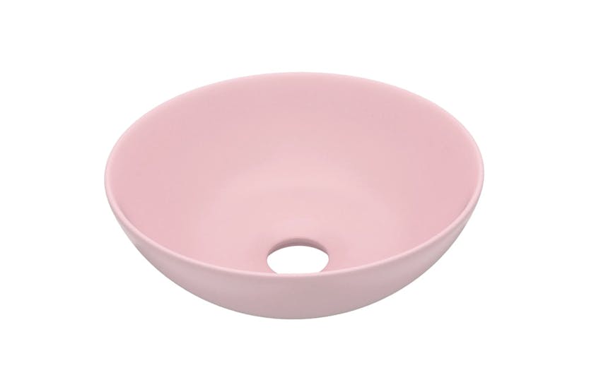 vidaXL 146977 Bathroom Sink Ceramic Matt Pink Round vidaXL 146977 Bathroom Sink Ceramic Matt Pink Round