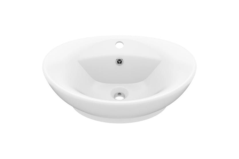 vidaXL 146932 Luxury Basin Overflow Oval Matt White 58.5x39cm Ceramic vidaXL 146932 Luxury Basin Overflow Oval Matt White 58.5x39cm Ceramic