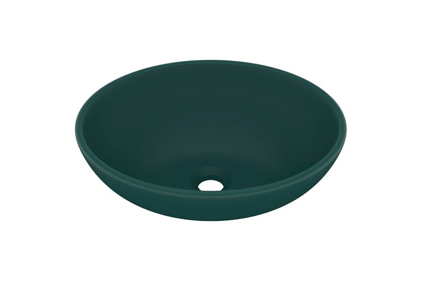 vidaXL 146926 Luxury Basin Oval-shaped Matt Dark Green 40x33cm Ceramic vidaXL 146926 Luxury Basin Oval-shaped Matt Dark Green 40x33cm Ceramic