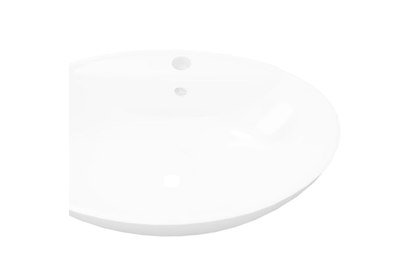 vidaXL 140678 Luxury Ceramic Basin Oval With Overflow And Faucet Hole vidaXL 140678 Luxury Ceramic Basin Oval With Overflow And Faucet Hole