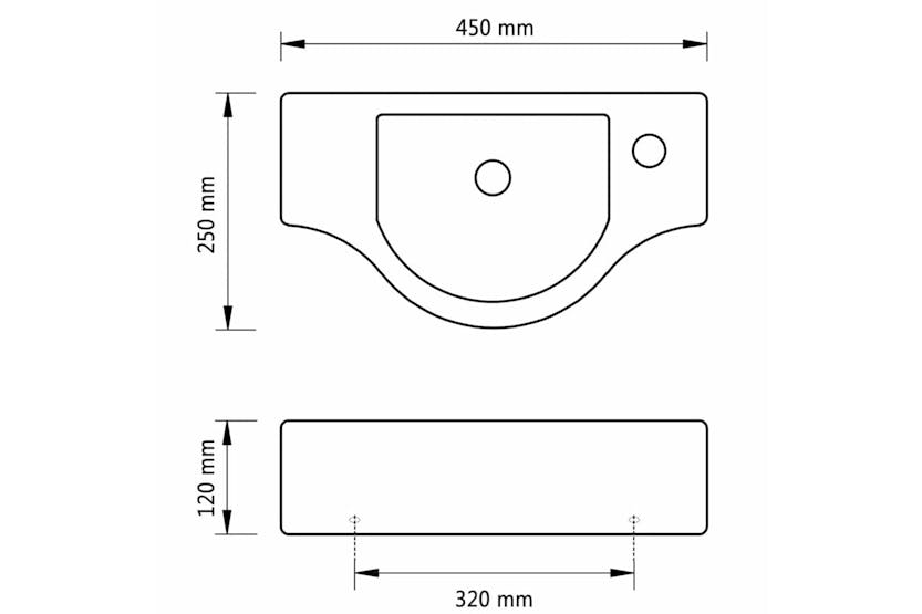 vidaXL 141930 Ceramic Bathroom Sink Basin With Faucet Hole White vidaXL 141930 Ceramic Bathroom Sink Basin With Faucet Hole White