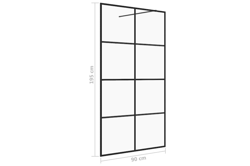 vidaXL 151034 Walk-in Shower Wall With Clear Esg Glass 90x195cm Black vidaXL 151034 Walk-in Shower Wall With Clear Esg Glass 90x195cm Black