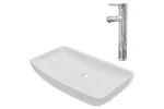 vidaXL 275493 Bathroom Basin With Mixer Tap Ceramic Rectangular White vidaXL 275493 Bathroom Basin With Mixer Tap Ceramic Rectangular White