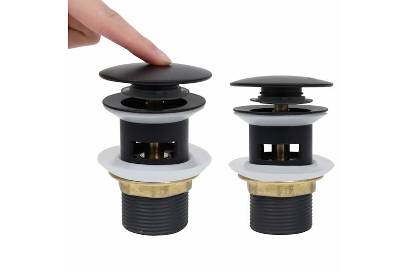 vidaXL 149056 Push Drain With Overflow Function Black 6.4x6.4x9.1cm vidaXL 149056 Push Drain With Overflow Function Black 6.4x6.4x9.1cm